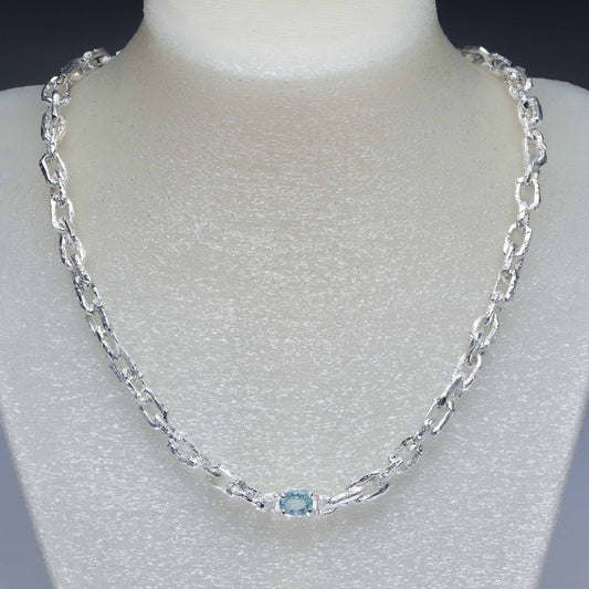 CRUSTY NECKLACE W. AQUAMARINE